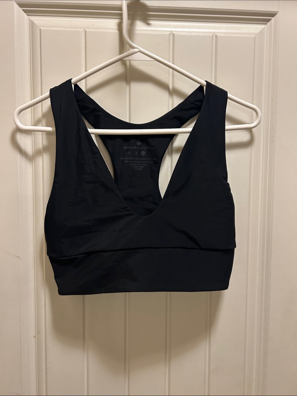 Spiritual Gangster M Black Racerback Sports Bralette